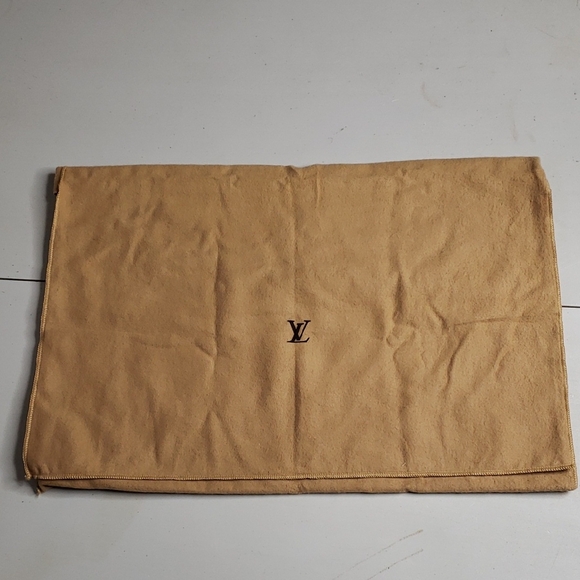 Louis Vuitton 100% Cotton Fold Over Dust Bag Soft Neutral Logo Italy